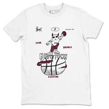 AJ1 Metallic Burgundy shirts to match jordans Hoops Town sneaker match tees Air Jordan 1 Metallic Burgundy SNRT Sneaker Tees streetwear brand White 2 unisex cotton tee
