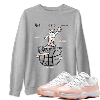 AJ11 Legend Pink shirts to match jordans Hoops Town sneaker match tees Air Jordan 11 Legend Pink SNRT Sneaker Tees streetwear brand Heather Grey 1 unisex cotton tee