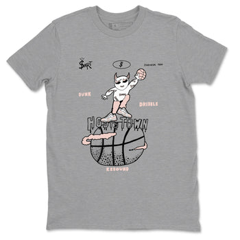 AJ11 Legend Pink shirts to match jordans Hoops Town sneaker match tees Air Jordan 11 Legend Pink SNRT Sneaker Tees streetwear brand Heather Grey 2 unisex cotton tee