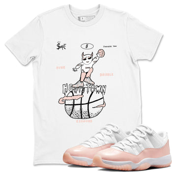 AJ11 Legend Pink shirts to match jordans Hoops Town sneaker match tees Air Jordan 11 Legend Pink SNRT Sneaker Tees streetwear brand White 1 unisex cotton tee