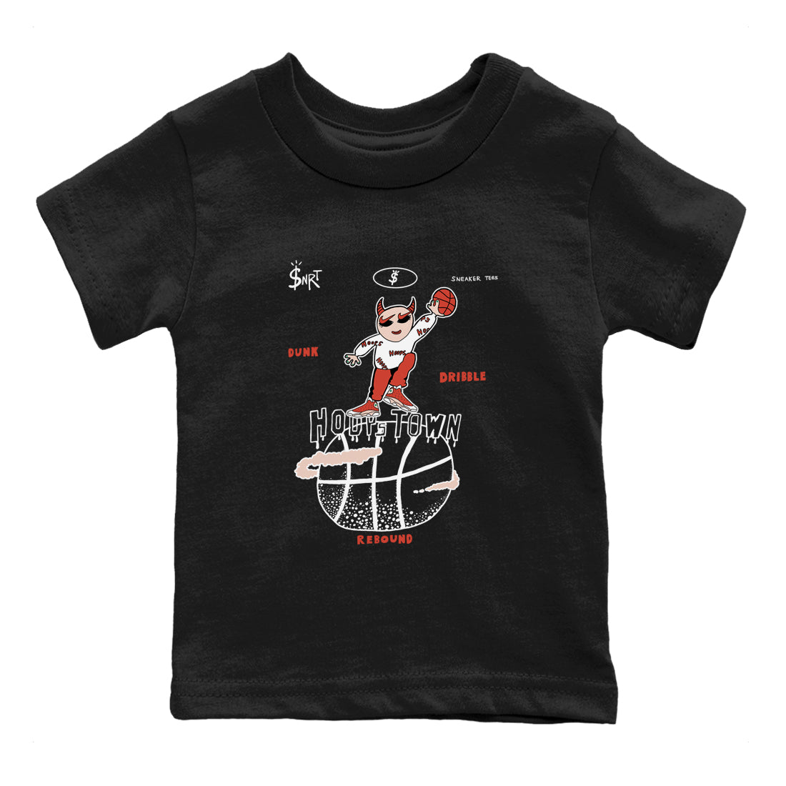 13s Dune Red shirts to match jordans Hoops Town sneaker match tees Air Jordan 13 Dune Red SNRT Sneaker Tees streetwear brand Baby and Youth Black 2 cotton tee