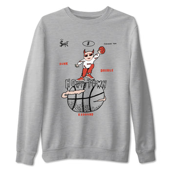 13s Dune Red shirts to match jordans Hoops Town sneaker match tees Air Jordan 13 Dune Red SNRT Sneaker Tees streetwear brand Heather Grey 2 unisex cotton tee