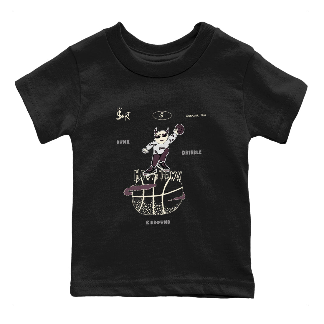 AJ3 A Ma Maniere x Black shirts to match jordans Hoops Town sneaker match tees A Ma Maniere x Air Jordan 3 “Black” SNRT Sneaker Tees streetwear brand Baby and Youth Black 2 cotton tee