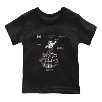 AJ3 A Ma Maniere x Black shirts to match jordans Hoops Town sneaker match tees A Ma Maniere x Air Jordan 3 “Black” SNRT Sneaker Tees streetwear brand Baby and Youth Black 2 cotton tee