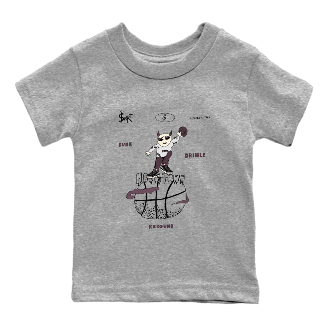 AJ3 A Ma Maniere x Black shirts to match jordans Hoops Town sneaker match tees A Ma Maniere x Air Jordan 3 “Black” SNRT Sneaker Tees streetwear brand Baby and Youth Heather Grey 2 cotton tee