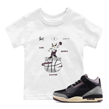 AJ3 A Ma Maniere x Black shirts to match jordans Hoops Town sneaker match tees A Ma Maniere x Air Jordan 3 “Black” SNRT Sneaker Tees streetwear brand Baby and Youth White 1 cotton tee