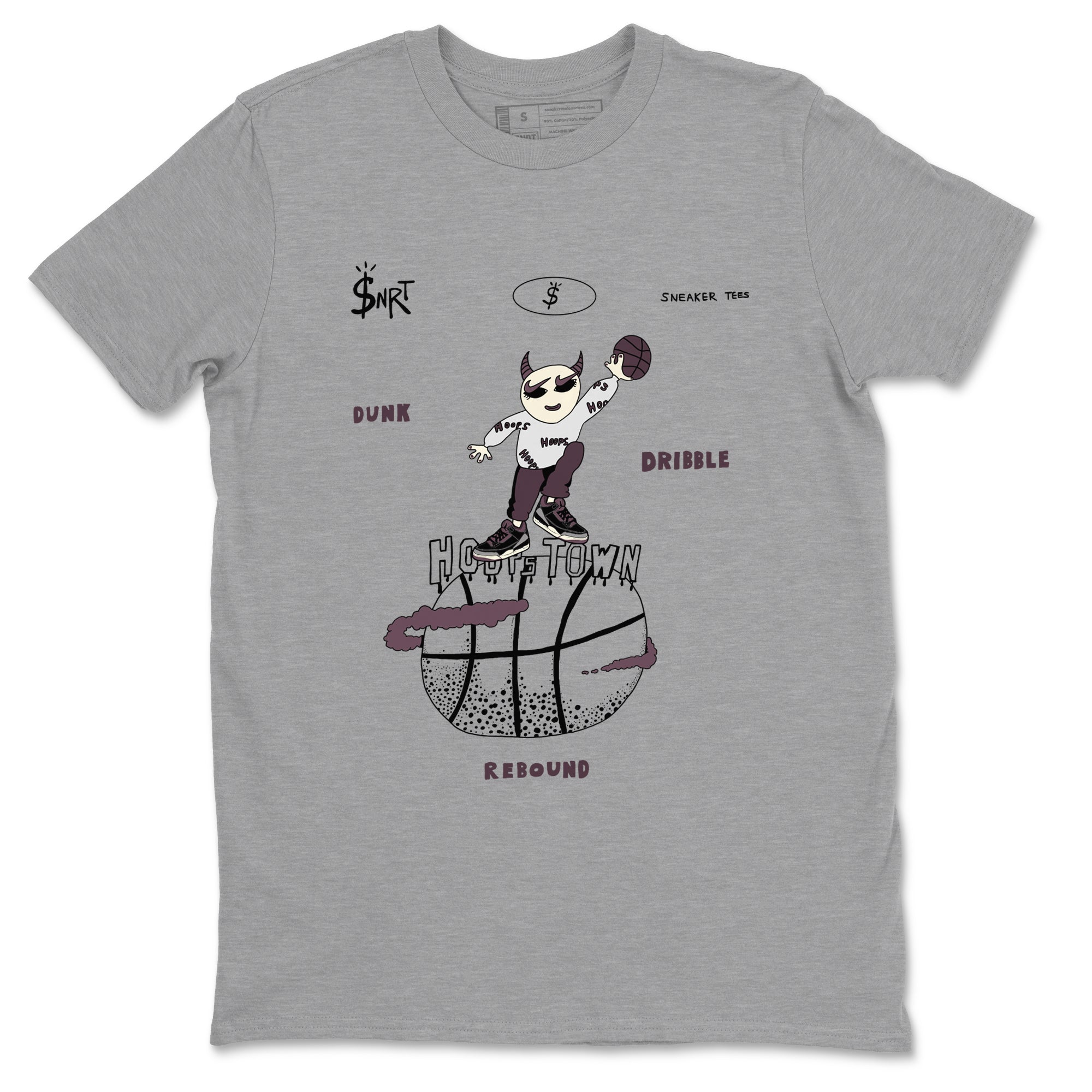 AJ3 A Ma Maniere x Black shirts to match jordans Hoops Town sneaker match tees A Ma Maniere x Air Jordan 3 “Black” SNRT Sneaker Tees streetwear brand Heather Grey 2 unisex cotton tee