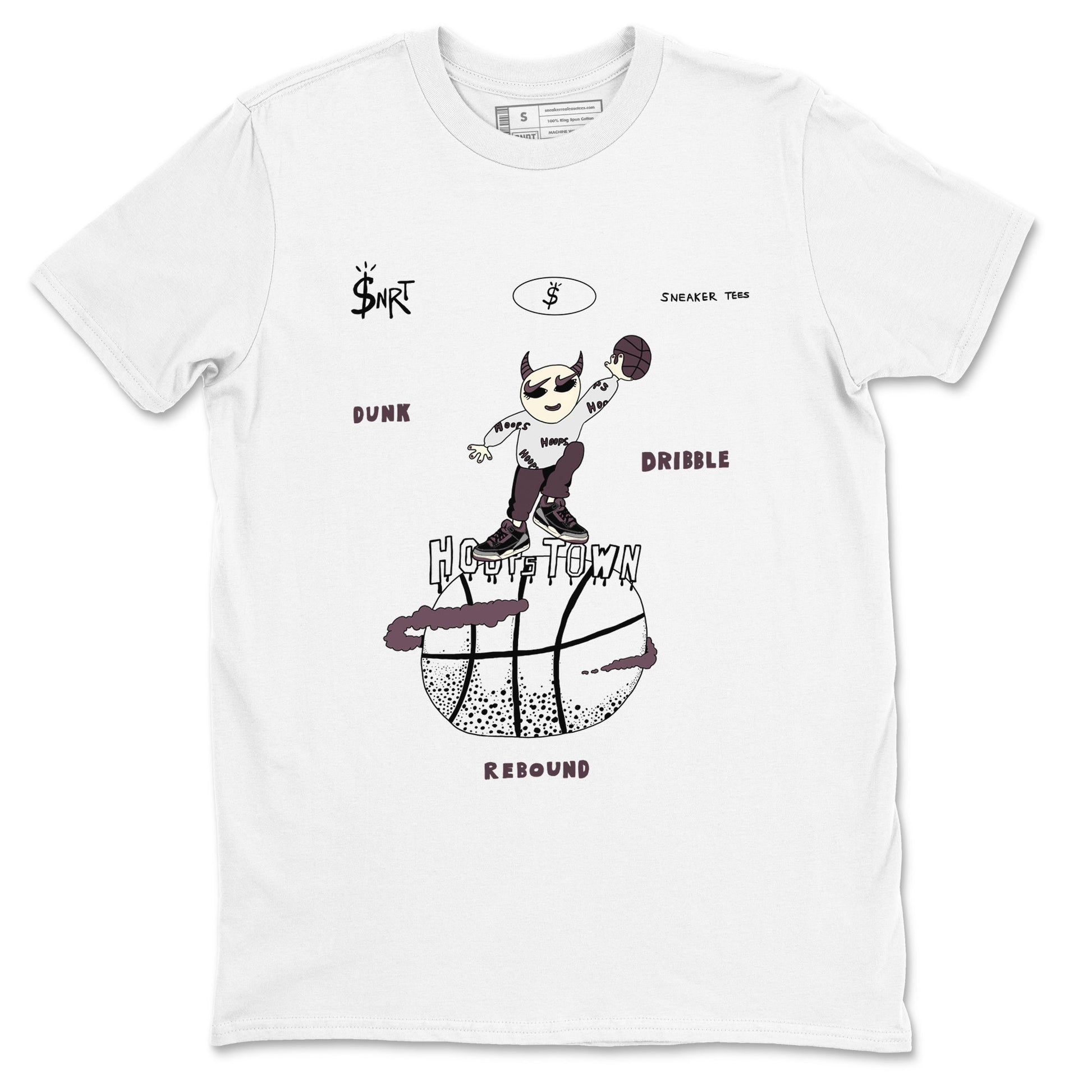AJ3 A Ma Maniere x Black shirts to match jordans Hoops Town sneaker match tees A Ma Maniere x Air Jordan 3 “Black” SNRT Sneaker Tees streetwear brand White 2 unisex cotton tee