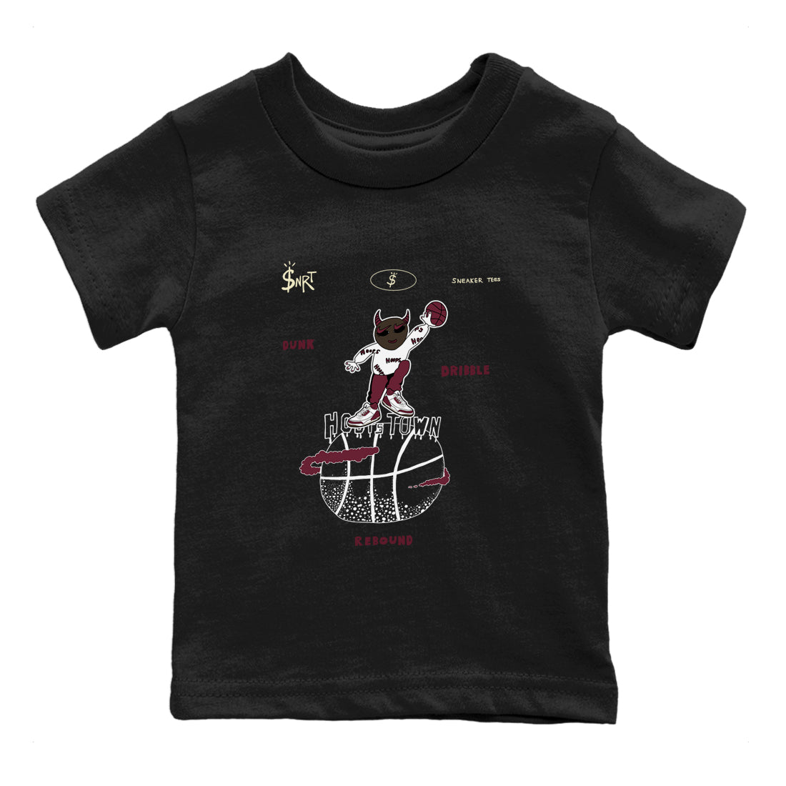 3s A Ma Maniere x Burgundy Crush shirts to match jordans Hoops Town sneaker match teesA Ma Maniére x Air Jordan 3 "Burgundy Crush" SNRT Sneaker Tees streetwear brand Baby and Youth Black 2 cotton tee
