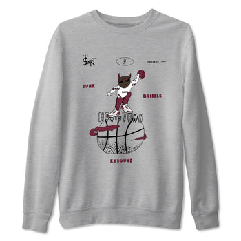 3s A Ma Maniere x Burgundy Crush shirts to match jordans Hoops Town sneaker match teesA Ma Maniére x Air Jordan 3 "Burgundy Crush" SNRT Sneaker Tees streetwear brand Heather Grey 2 unisex cotton tee
