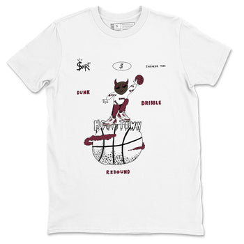 3s A Ma Maniere x Burgundy Crush shirts to match jordans Hoops Town sneaker match teesA Ma Maniére x Air Jordan 3 "Burgundy Crush" SNRT Sneaker Tees streetwear brand White 2 unisex cotton tee