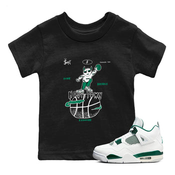4s Oxidized Green shirts to match jordans Hoops Town sneaker match tees Air Jordan 4 Oxidized Green SNRT Sneaker Tees streetwear brand Baby and Youth Black 1 cotton tee
