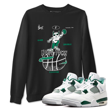 4s Oxidized Green shirts to match jordans Hoops Town sneaker match tees Air Jordan 4 Oxidized Green SNRT Sneaker Tees streetwear brand Black 1 unisex cotton tee