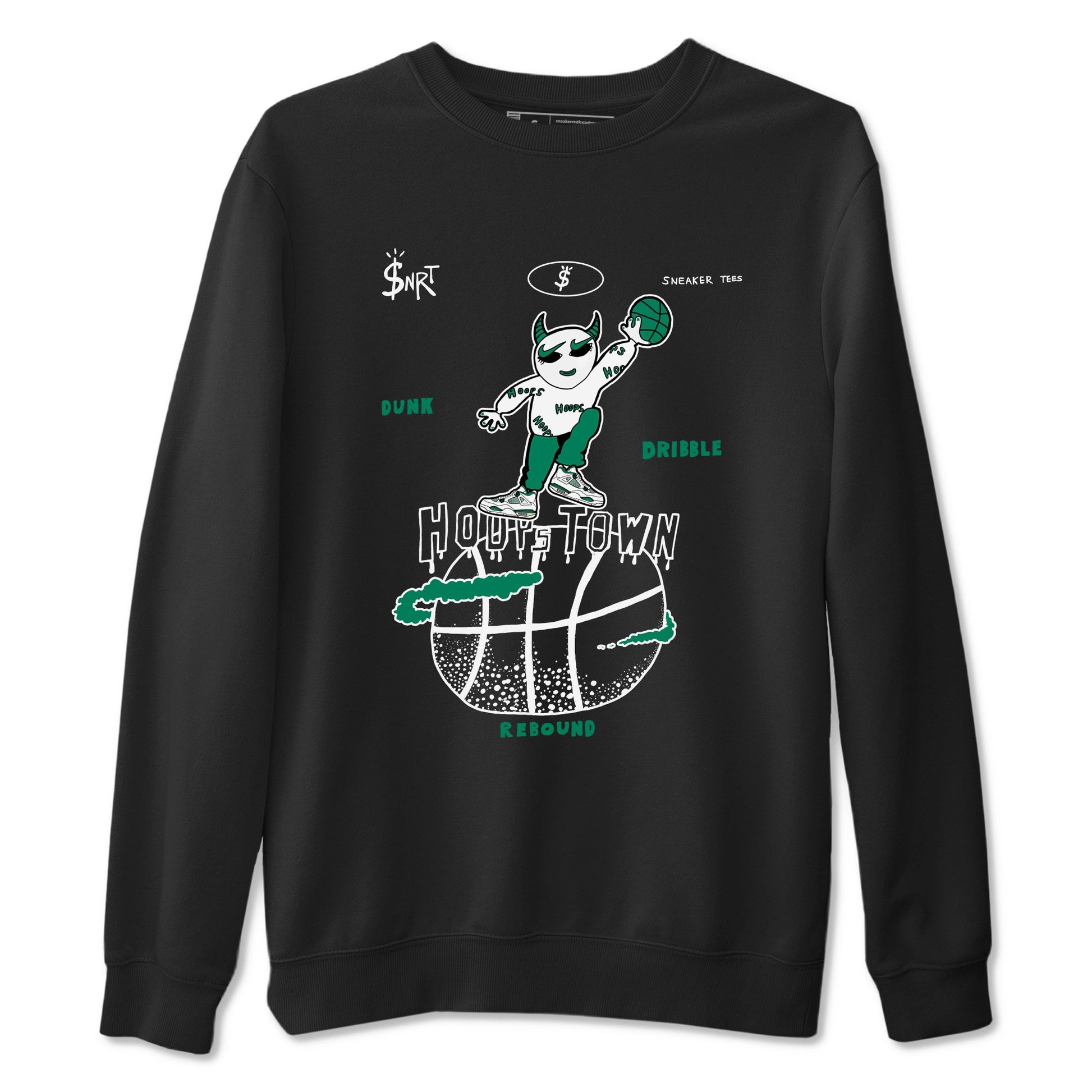 4s Oxidized Green shirts to match jordans Hoops Town sneaker match tees Air Jordan 4 Oxidized Green SNRT Sneaker Tees streetwear brand Black 2 unisex cotton tee