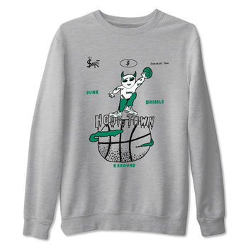 4s Oxidized Green shirts to match jordans Hoops Town sneaker match tees Air Jordan 4 Oxidized Green SNRT Sneaker Tees streetwear brand Heather Grey 2 unisex cotton tee