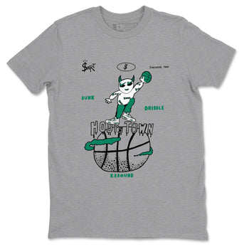 4s Oxidized Green shirts to match jordans Hoops Town sneaker match tees Air Jordan 4 Oxidized Green SNRT Sneaker Tees streetwear brand Heather Grey 2 unisex cotton tee