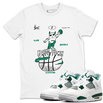 4s Oxidized Green shirts to match jordans Hoops Town sneaker match tees Air Jordan 4 Oxidized Green SNRT Sneaker Tees streetwear brand White 1 unisex cotton tee