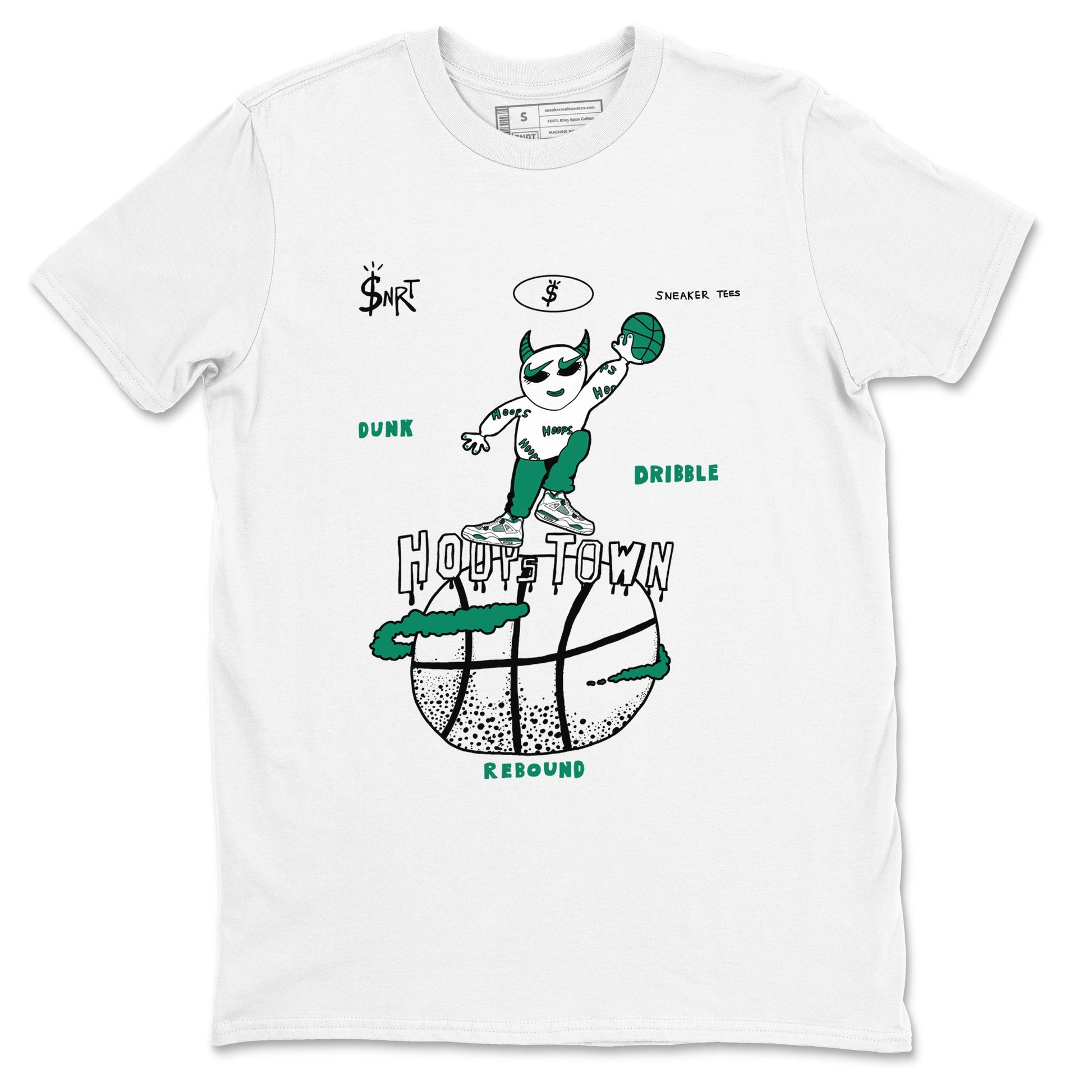4s Oxidized Green shirts to match jordans Hoops Town sneaker match tees Air Jordan 4 Oxidized Green SNRT Sneaker Tees streetwear brand White 2 unisex cotton tee