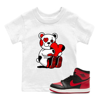 1s '85 Bred shirts to match jordans Hugging Bear best t shirts to wear with jordans AJ1 Retro High OG '85 Bred match shoes to clothes SNRT Sneaker Tees Youth Baby White 1 tee