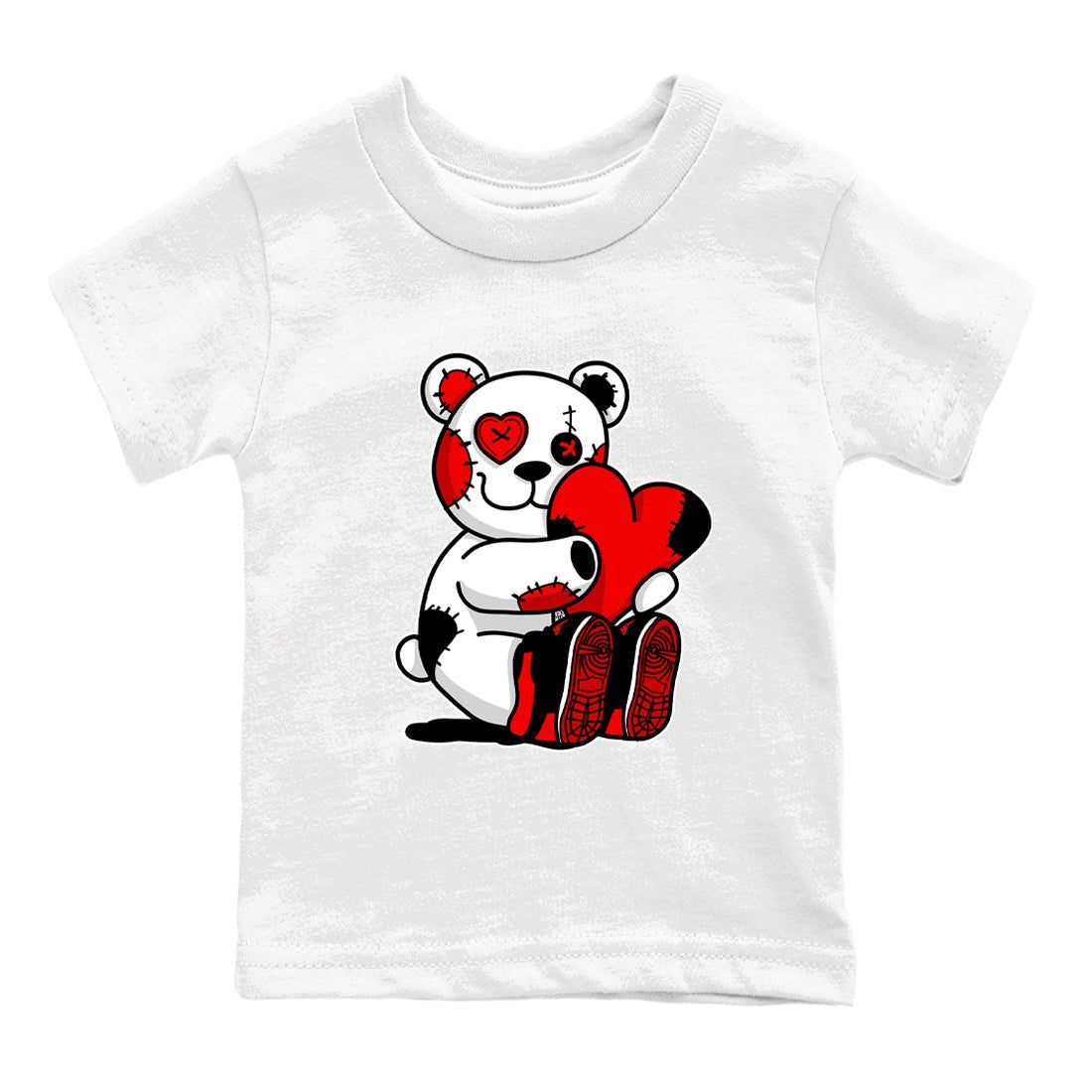 1s '85 Bred shirts to match jordans Hugging Bear best t shirts to wear with jordans AJ1 Retro High OG '85 Bred match shoes to clothes SNRT Sneaker Tees Youth Baby White 2 tee