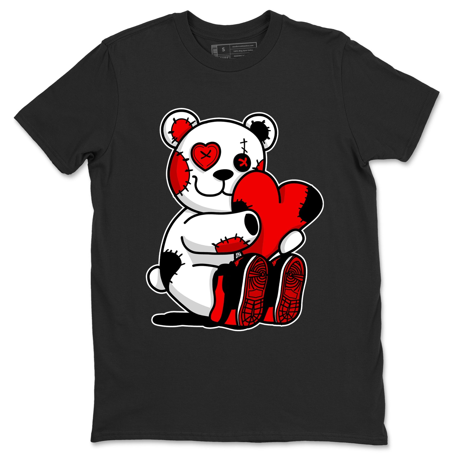 1s '85 Bred shirts to match jordans Hugging Bear best t shirts to wear with jordans AJ1 Retro High OG '85 Bred match shoes to clothes SNRT Sneaker Tees unisex cotton Black 2 shirts