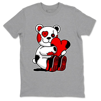 1s '85 Bred shirts to match jordans Hugging Bear best t shirts to wear with jordans AJ1 Retro High OG '85 Bred match shoes to clothes SNRT Sneaker Tees unisex cotton Heather Grey 2 shirts