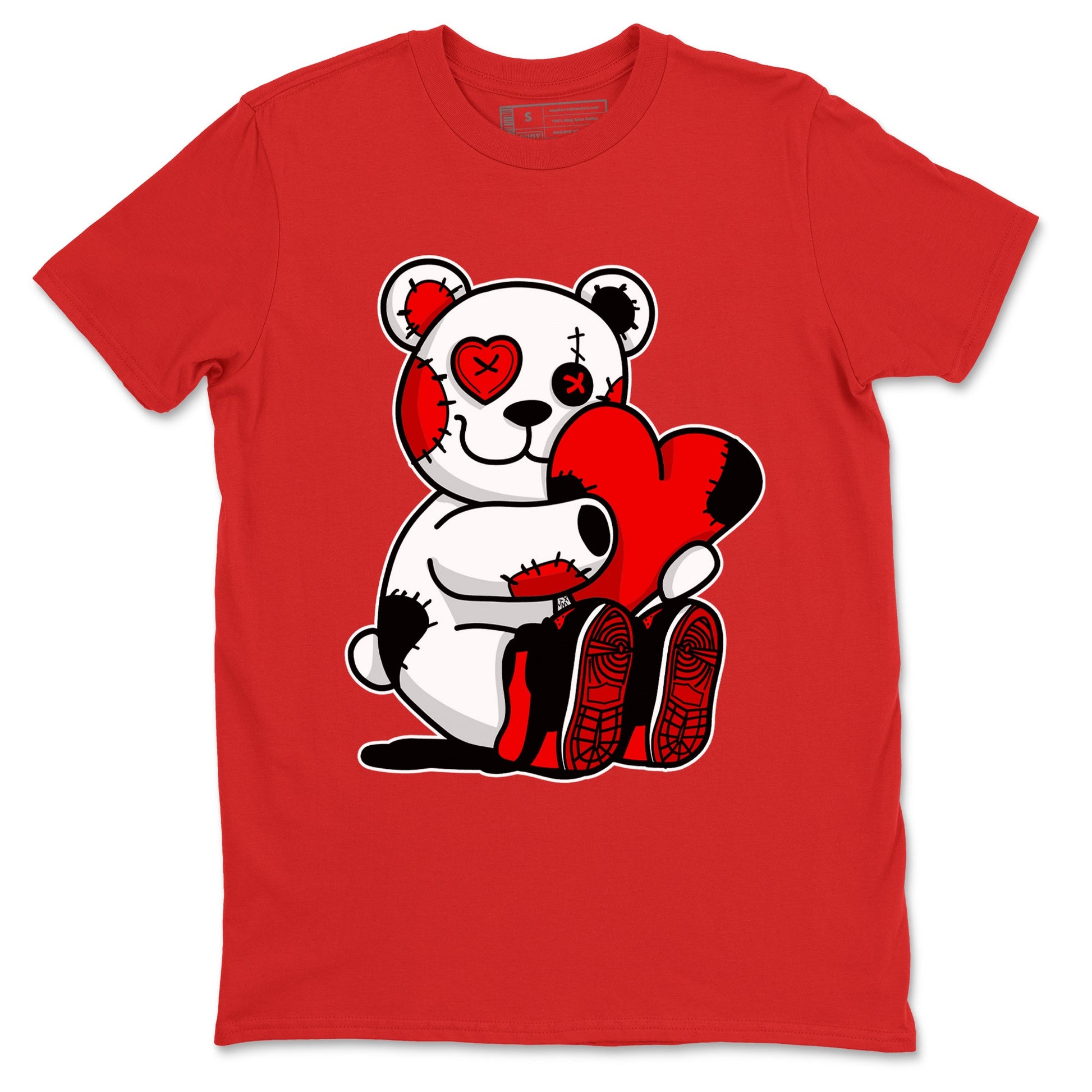 1s '85 Bred shirts to match jordans Hugging Bear best t shirts to wear with jordans AJ1 Retro High OG '85 Bred match shoes to clothes SNRT Sneaker Tees unisex cotton Red 2 shirts