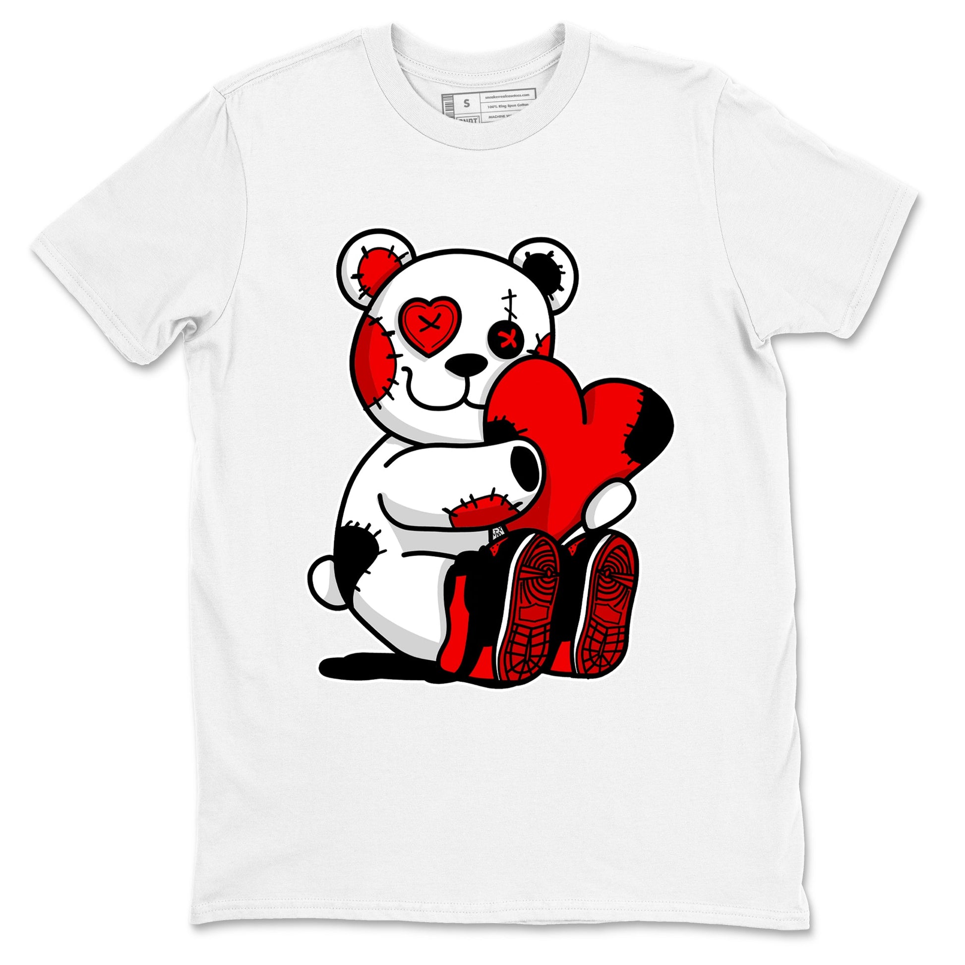 1s '85 Bred shirts to match jordans Hugging Bear best t shirts to wear with jordans AJ1 Retro High OG '85 Bred match shoes to clothes SNRT Sneaker Tees unisex cotton White 2 shirts