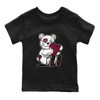 AJ3 A Ma Maniere x Burgundy Crush shirts to match jordans Hugging Bear sneaker match tees A Ma Maniere X Air Jordan 3 Burgundy Crush streetwear brand Baby and Youth Black 2 cotton tee