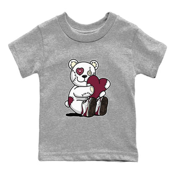 AJ3 A Ma Maniere x Burgundy Crush shirts to match jordans Hugging Bear sneaker match tees A Ma Maniere X Air Jordan 3 Burgundy Crush streetwear brand Baby and Youth Heather Grey 2 cotton tee