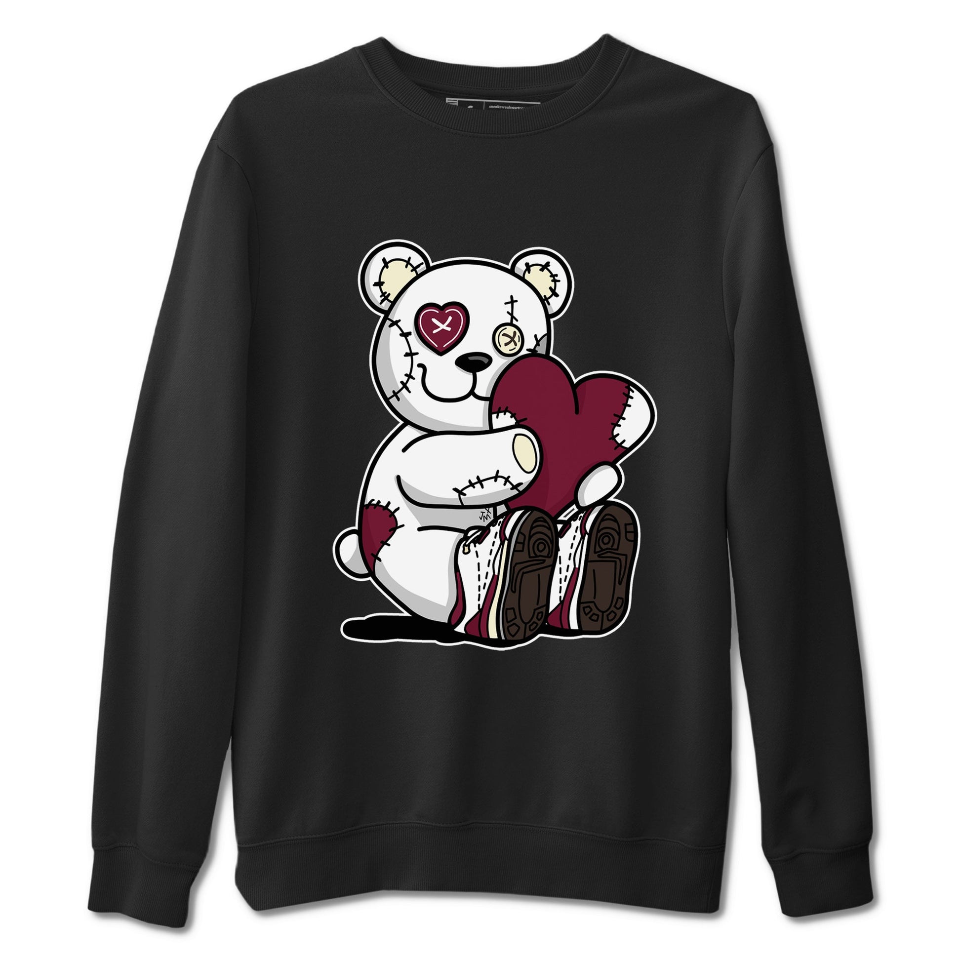 AJ3 A Ma Maniere x Burgundy Crush shirts to match jordans Hugging Bear sneaker match tees A Ma Maniere X Air Jordan 3 Burgundy Crush streetwear brand Black 2 unisex cotton tee