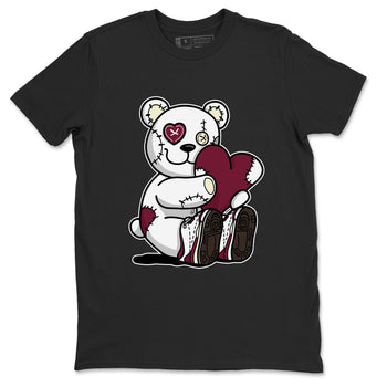 AJ3 A Ma Maniere x Burgundy Crush shirts to match jordans Hugging Bear sneaker match tees A Ma Maniere X Air Jordan 3 Burgundy Crush streetwear brand Black 2 unisex cotton tee