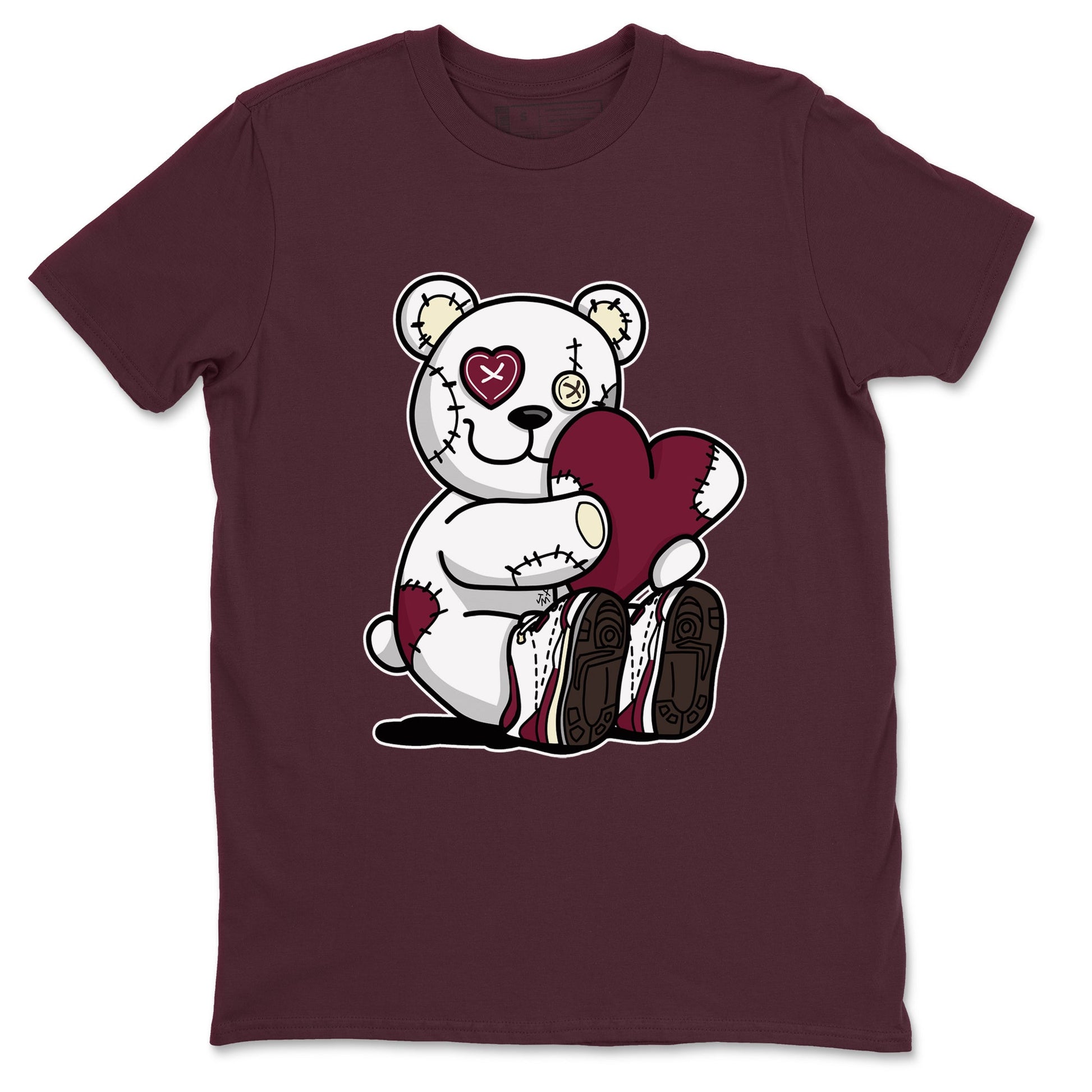 AJ3 A Ma Maniere x Burgundy Crush shirts to match jordans Hugging Bear sneaker match tees A Ma Maniere X Air Jordan 3 Burgundy Crush streetwear brand Maroon 2 unisex cotton tee