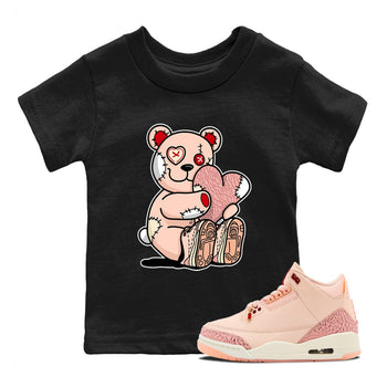 3s Valentines Day shirts to match jordans Hugging Bear best t shirts to wear with jordans Air Jordan 3 Valentines Day match shoes to clothes SNRT Sneaker Tees Youth Baby Black 1 tee
