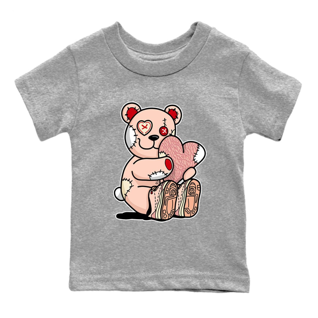 3s Valentines Day shirts to match jordans Hugging Bear best t shirts to wear with jordans Air Jordan 3 Valentines Day match shoes to clothes SNRT Sneaker Tees Youth Baby Heather Grey 2 tee
