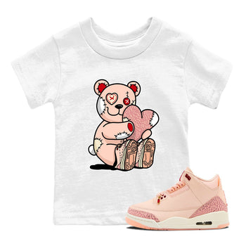 3s Valentines Day shirts to match jordans Hugging Bear best t shirts to wear with jordans Air Jordan 3 Valentines Day match shoes to clothes SNRT Sneaker Tees Youth Baby White 1 tee
