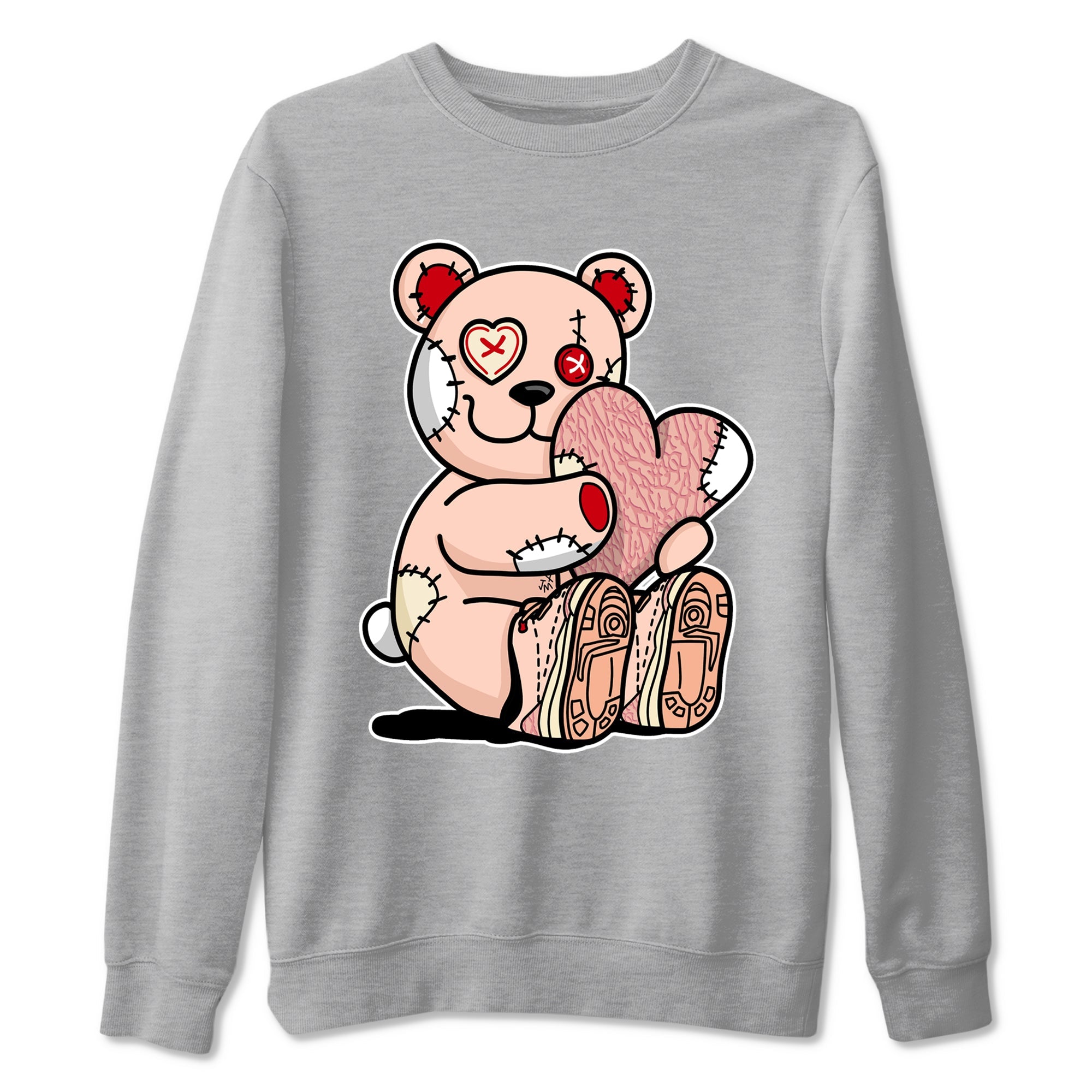 3s Valentines Day shirts to match jordans Hugging Bear best t shirts to wear with jordans Air Jordan 3 Valentines Day match shoes to clothes SNRT Sneaker Tees unisex cotton Heather Grey 2 shirts