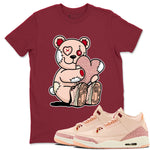 3s Valentines Day shirts to match jordans Hugging Bear best t shirts to wear with jordans Air Jordan 3 Valentines Day match shoes to clothes SNRT Sneaker Tees unisex cotton Cardinal 1 shirts