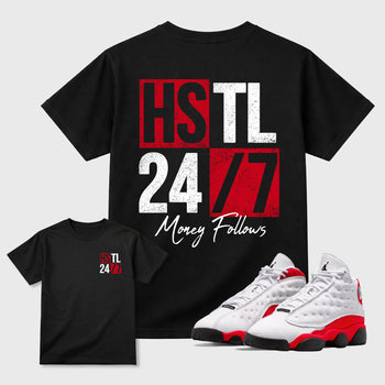 Hustle 247 sneaker match t-shirt styled to complete your fit with the sneakers, shown in Black.