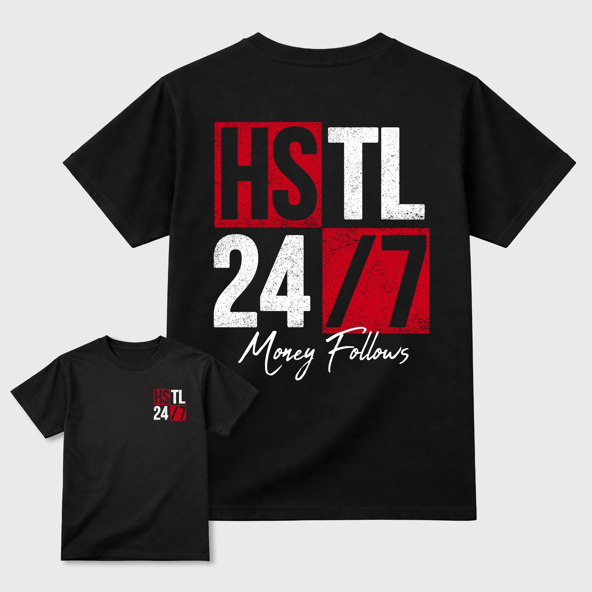 Hustle 247 sneaker match t-shirt styled to complete your fit with the sneakers, shown in Black.