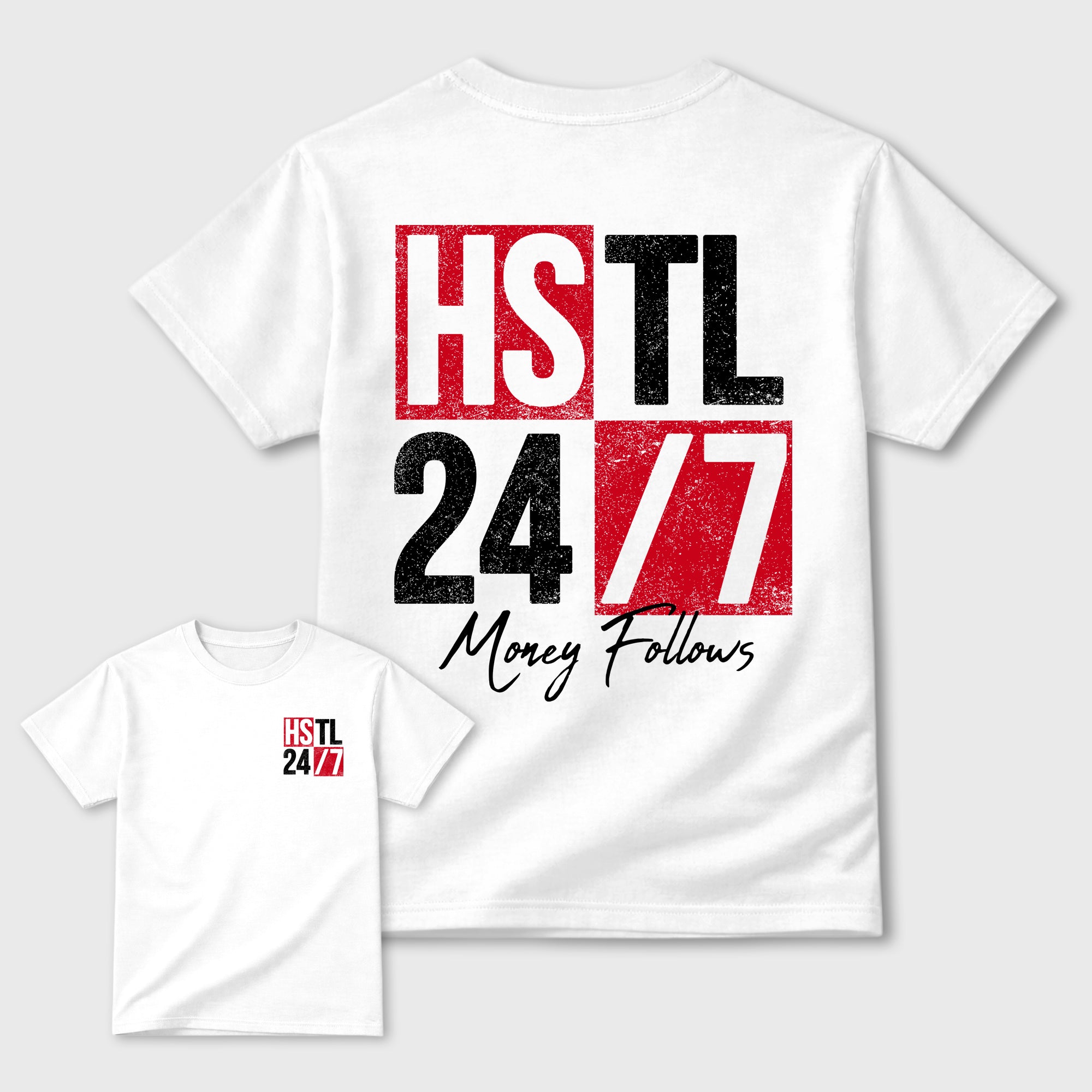 Hustle 247 sneaker match t-shirt styled to complete your fit with the sneakers, shown in White.