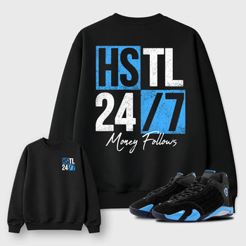 Hustle 247 sneaker match t-shirt styled to complete your fit with the sneakers, shown in Black.