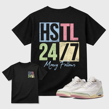 Hustle 247 sneaker match t-shirt styled to complete your fit with the sneakers, shown in Black.