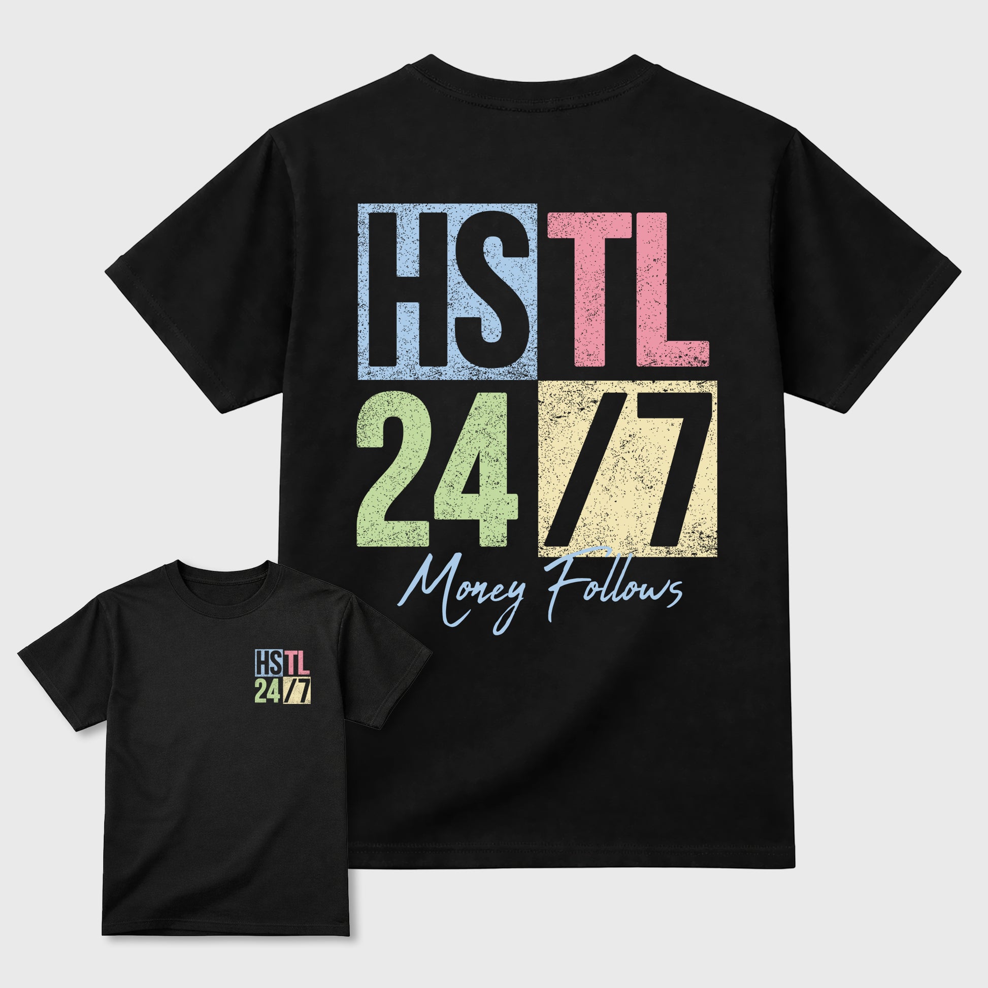 Hustle 247 sneaker match t-shirt styled to complete your fit with the sneakers, shown in Black.
