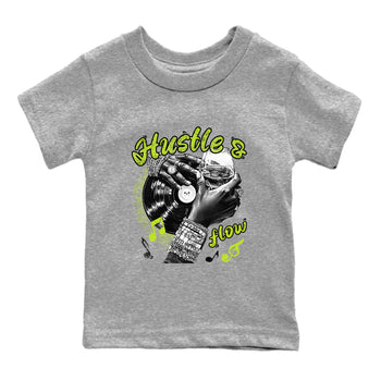 Foams One Black Volt best t shirts to wear with jordans Hustle and Flow sneaker match tees Air Foamposite One Black Volt match shoes to clothes SNRT Sneaker Tees Youth Baby Heather Grey 2 tee