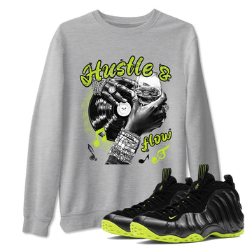 Foams One Black Volt best t shirts to wear with jordans Hustle and Flow sneaker match tees Air Foamposite One Black Volt match shoes to clothes SNRT Sneaker Tees unisex cotton Heather Grey 1 shirts