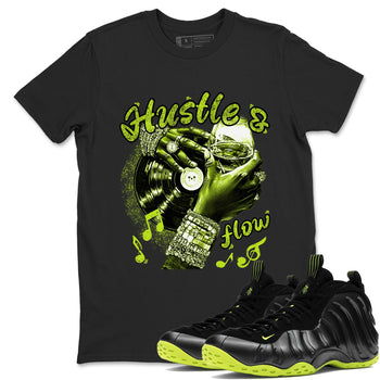 Foams One Black Volt best t shirts to wear with jordans Hustle and Flow sneaker match tees Air Foamposite One Black Volt match shoes to clothes SNRT Sneaker Tees unisex cotton Black 1 shirts
