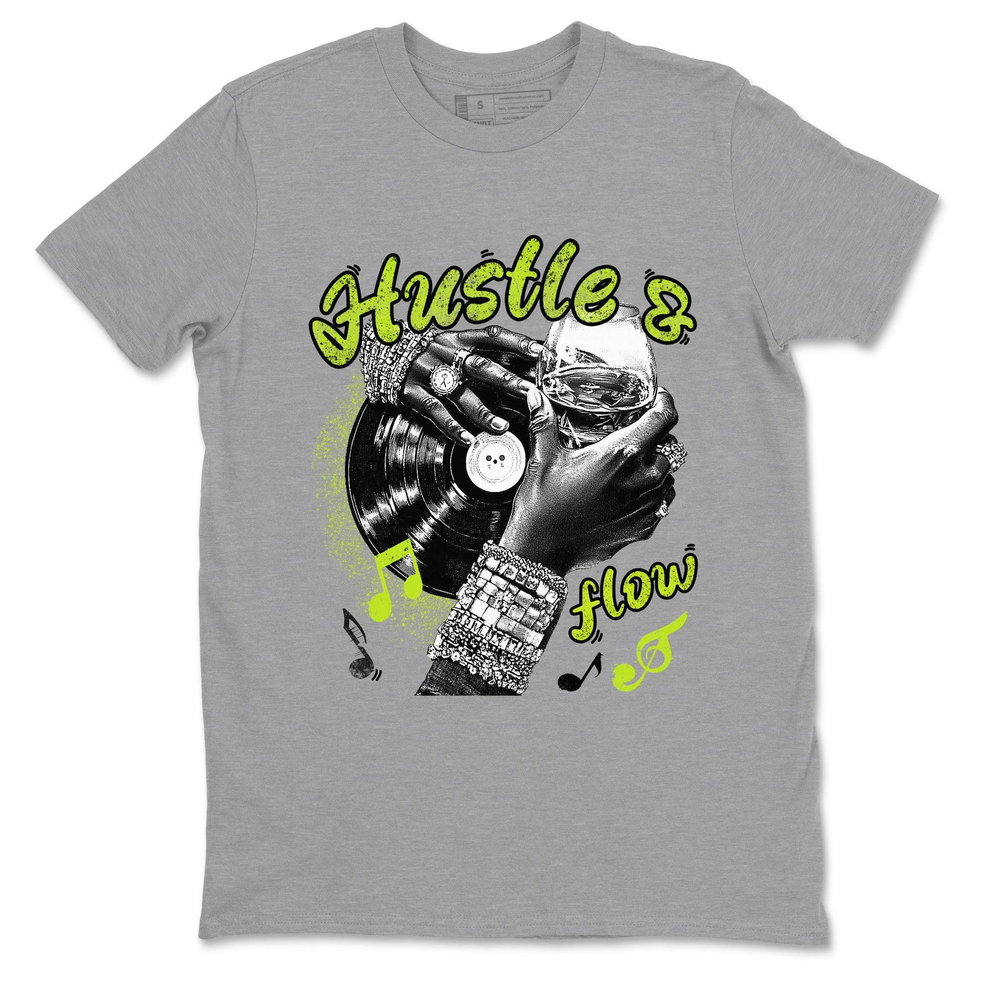 Foams One Black Volt best t shirts to wear with jordans Hustle and Flow sneaker match tees Air Foamposite One Black Volt match shoes to clothes SNRT Sneaker Tees unisex cotton Heather Grey 2 shirts