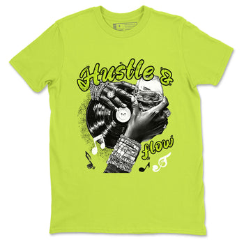 Foams One Black Volt best t shirts to wear with jordans Hustle and Flow sneaker match tees Air Foamposite One Black Volt match shoes to clothes SNRT Sneaker Tees unisex cotton Safety Green 2 shirts