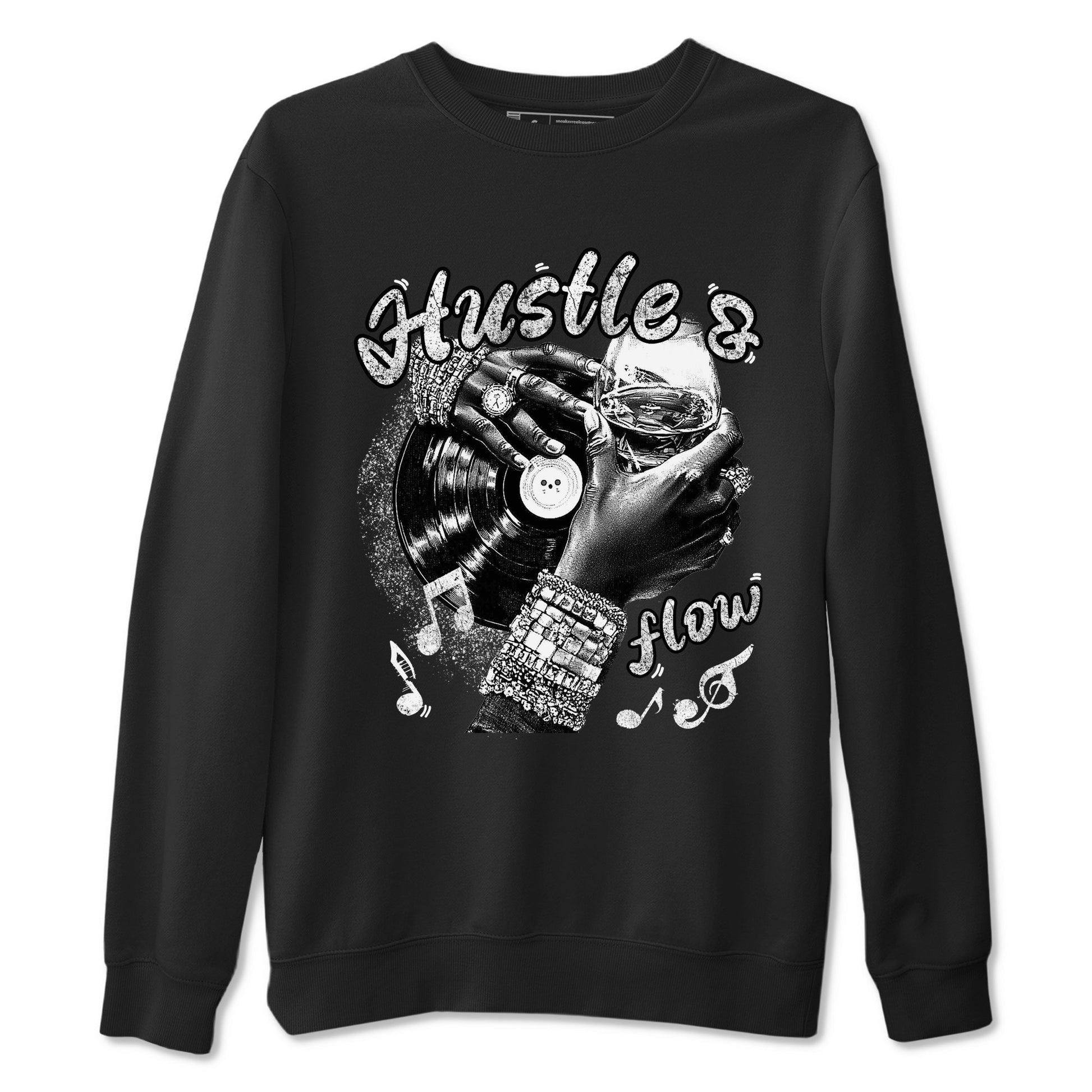 Hustle And Flow sneaker match t-shirt styled to complete your fit with the Air Foamposite One Triple White sneakers, shown in Black 2.
